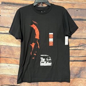 The Godfather Mens Black Graphic T-Shirt Marlon Brando Movie Promo Tee Size M